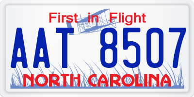 NC license plate AAT8507