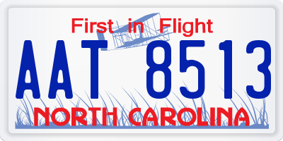 NC license plate AAT8513
