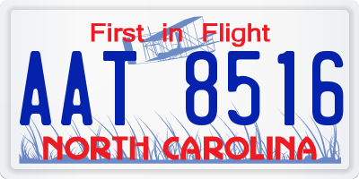 NC license plate AAT8516