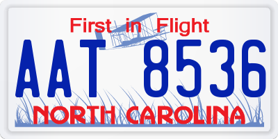 NC license plate AAT8536