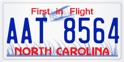 NC license plate AAT8564