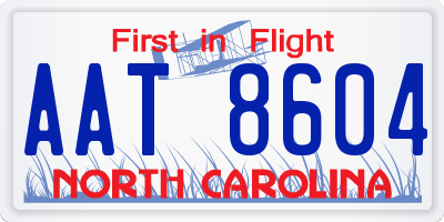 NC license plate AAT8604