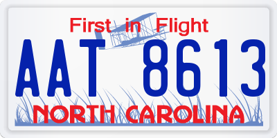 NC license plate AAT8613