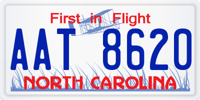 NC license plate AAT8620