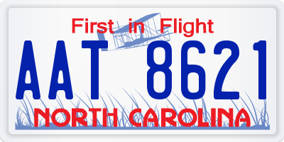 NC license plate AAT8621