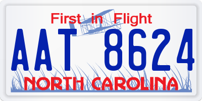 NC license plate AAT8624