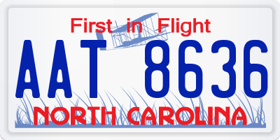 NC license plate AAT8636