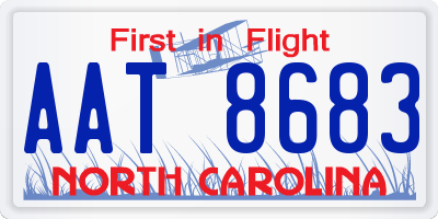 NC license plate AAT8683