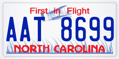 NC license plate AAT8699