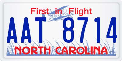 NC license plate AAT8714