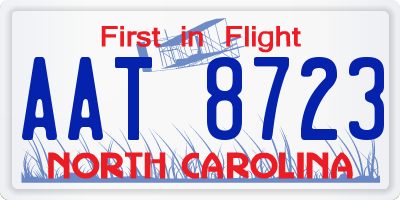 NC license plate AAT8723