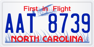NC license plate AAT8739