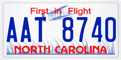 NC license plate AAT8740