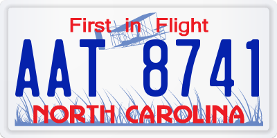 NC license plate AAT8741