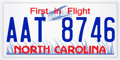 NC license plate AAT8746