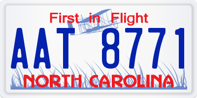 NC license plate AAT8771
