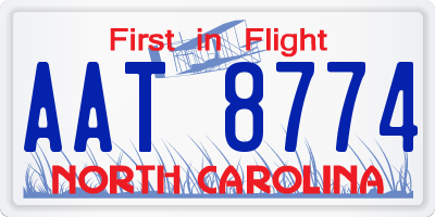 NC license plate AAT8774