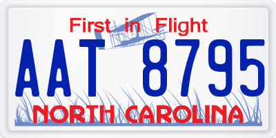 NC license plate AAT8795