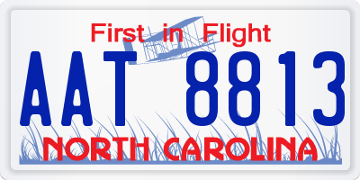 NC license plate AAT8813