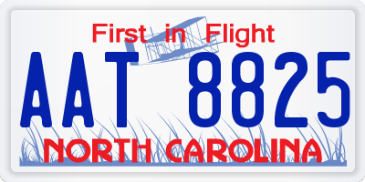 NC license plate AAT8825