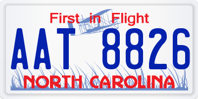 NC license plate AAT8826