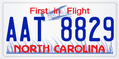 NC license plate AAT8829