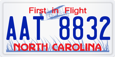 NC license plate AAT8832