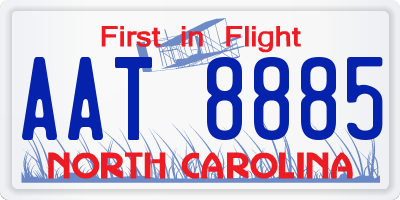 NC license plate AAT8885
