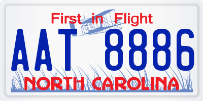 NC license plate AAT8886