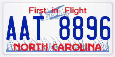 NC license plate AAT8896