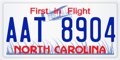 NC license plate AAT8904