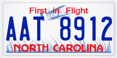 NC license plate AAT8912