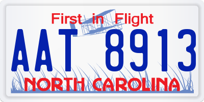 NC license plate AAT8913