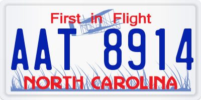NC license plate AAT8914
