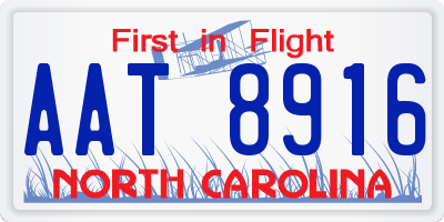 NC license plate AAT8916