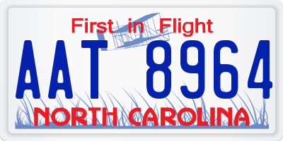 NC license plate AAT8964