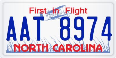 NC license plate AAT8974