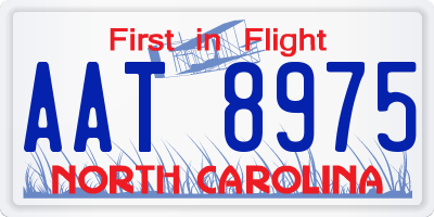 NC license plate AAT8975