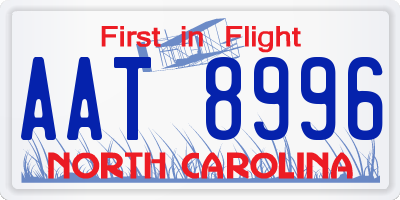 NC license plate AAT8996