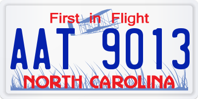 NC license plate AAT9013