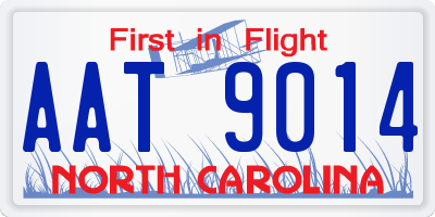NC license plate AAT9014