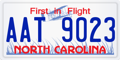 NC license plate AAT9023