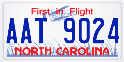 NC license plate AAT9024