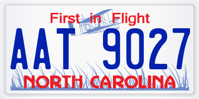 NC license plate AAT9027