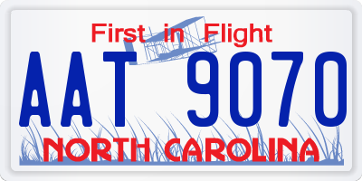NC license plate AAT9070