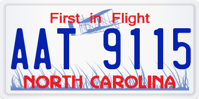 NC license plate AAT9115