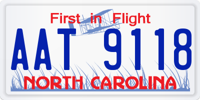 NC license plate AAT9118