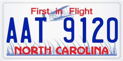 NC license plate AAT9120
