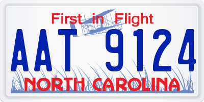 NC license plate AAT9124