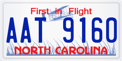 NC license plate AAT9160